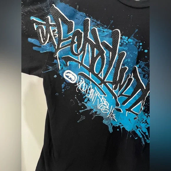 Ecko Unlimited Black and Blue Graphic Tee - Picture 2 of 5